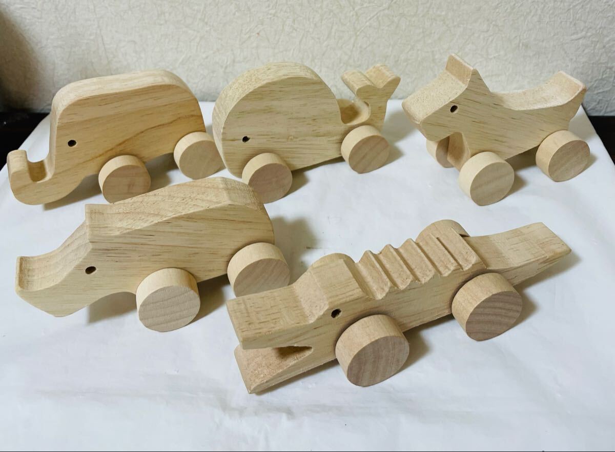 動物コロコロ 木のおもちゃ5個セット 新品 知育玩具 プッシュトイ 木製 拍卖