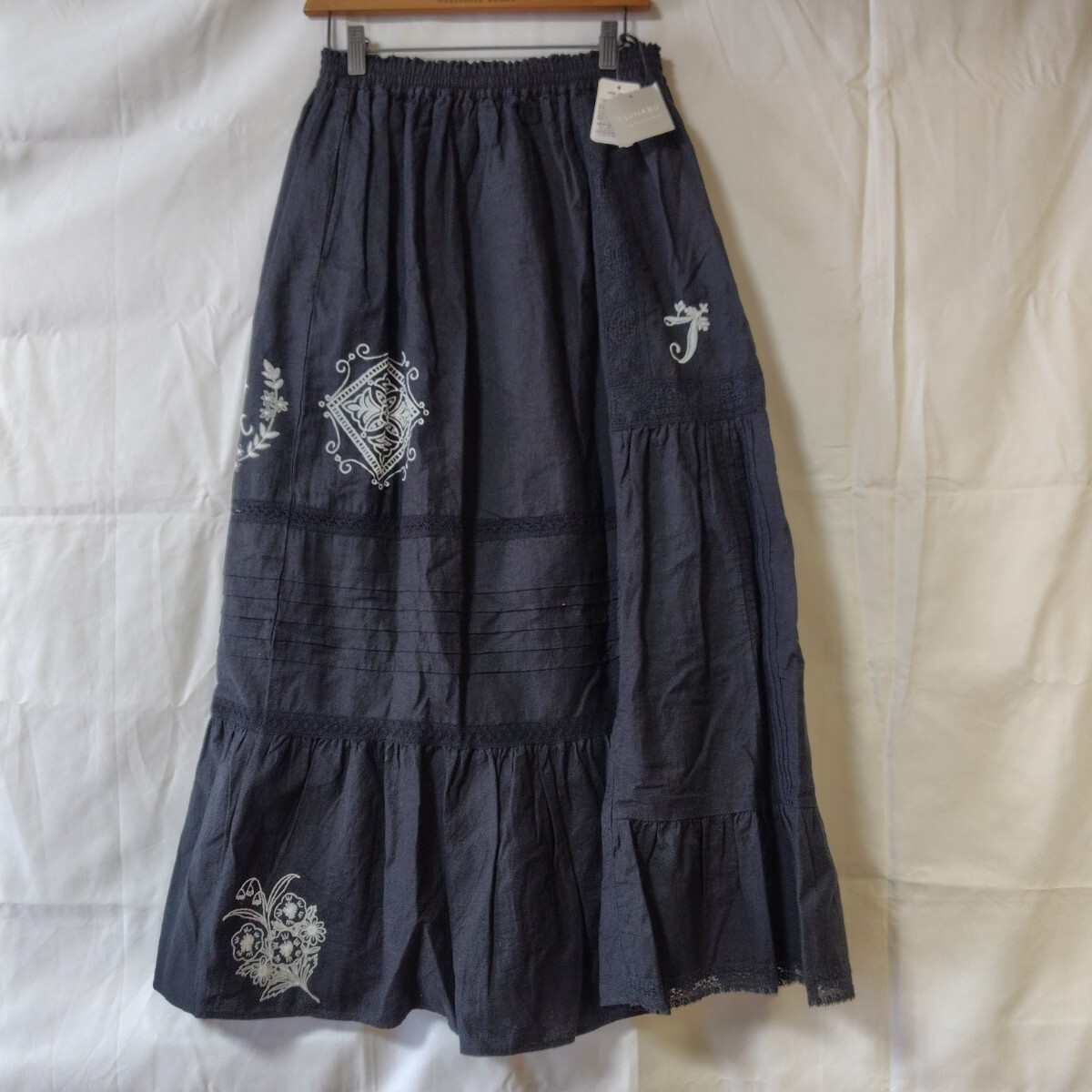 SM2  TSUHARU イニシャル刺繍パッチワークスカート 新品 サマンサモスモス ツハル拍卖