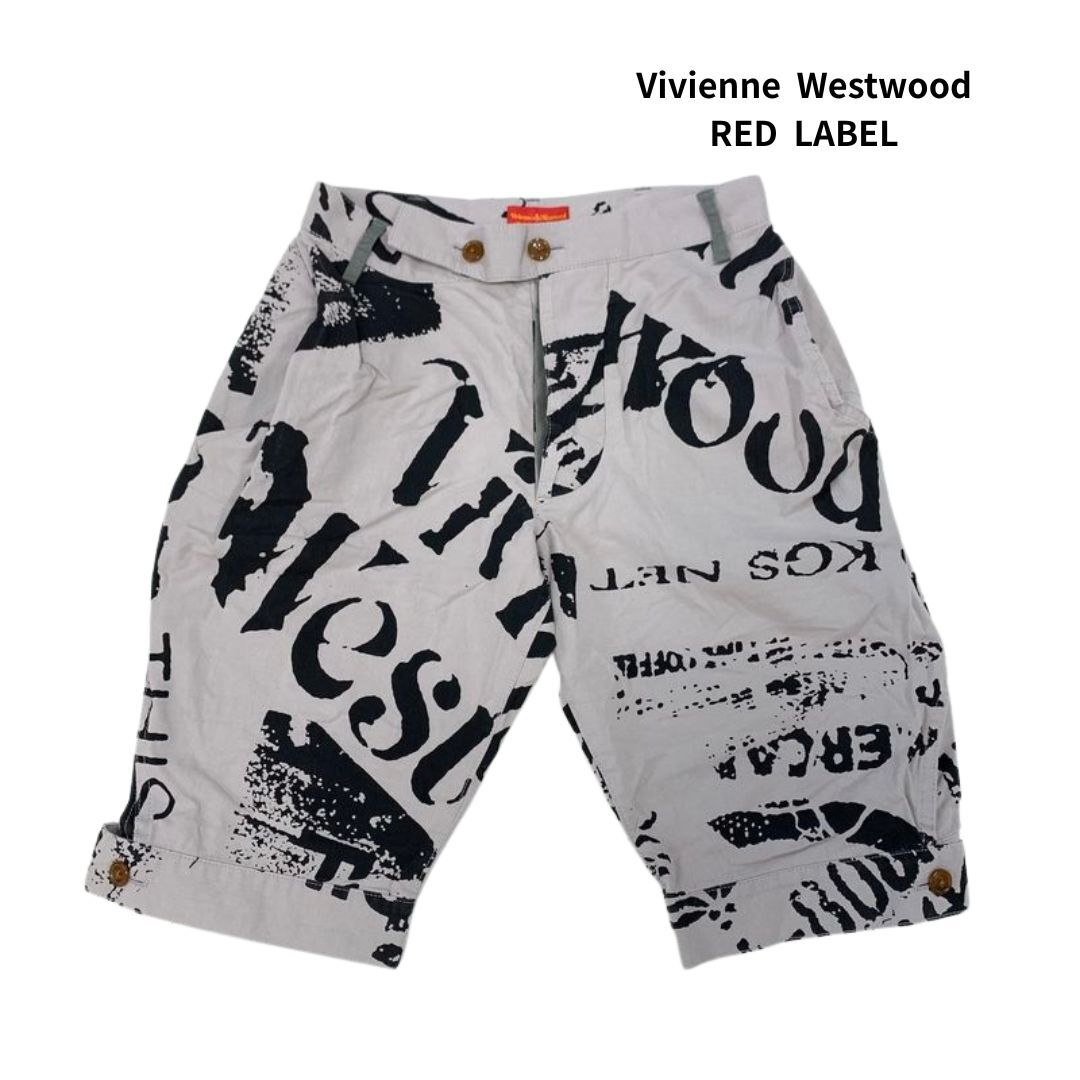 Vivienne Westwood RED LABEL ヴィヴィアンウエストウッド レッドレーベル 総柄 ステンシル ロゴ ハーフパンツ ショートパンツ 2/archive拍卖