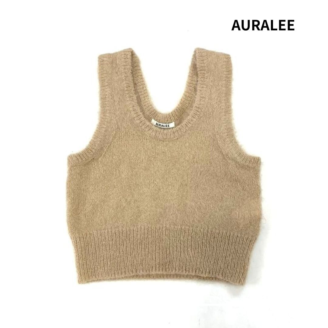【美品】AURALEE オーラリー 23aw BRUSHED SUPER KID MOHAIR KNIT TANK/A23AT07KM モヘアニット タンク タンクトップ ベージュ size:1拍卖