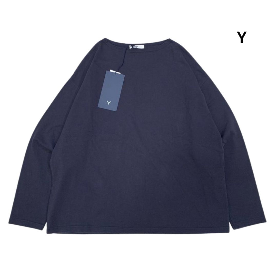 【美品】Y ワイ(YLVE/イレーヴ) ORGANIC COTTON JERSEY BOAT NECK P/O オーガニックコットン ジャージー ボートネック プルオーバー 4 紺拍卖