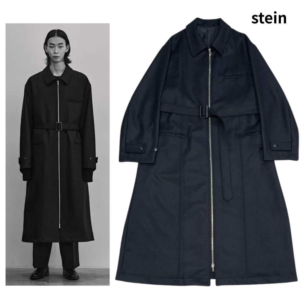 【美品】定価14.8万 stein シュタイン 23aw OVERSIZED MAXI-LENGTH ZIP COAT ST.605 オーバーサイズ マキシ ジップ コート ブラック size:S拍卖