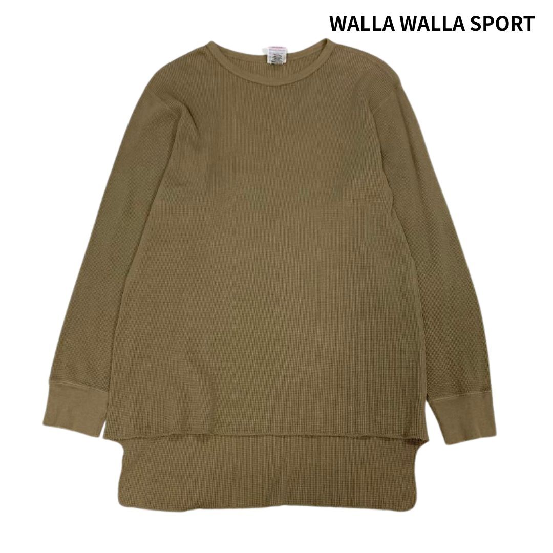 WALLA WALLA SPORT ワラワラスポーツ ワラワラ スポーツ USA製 コットン サーマル 長袖 カットソー 茶 XL/ベースボールT ロンT Tシャツ拍卖