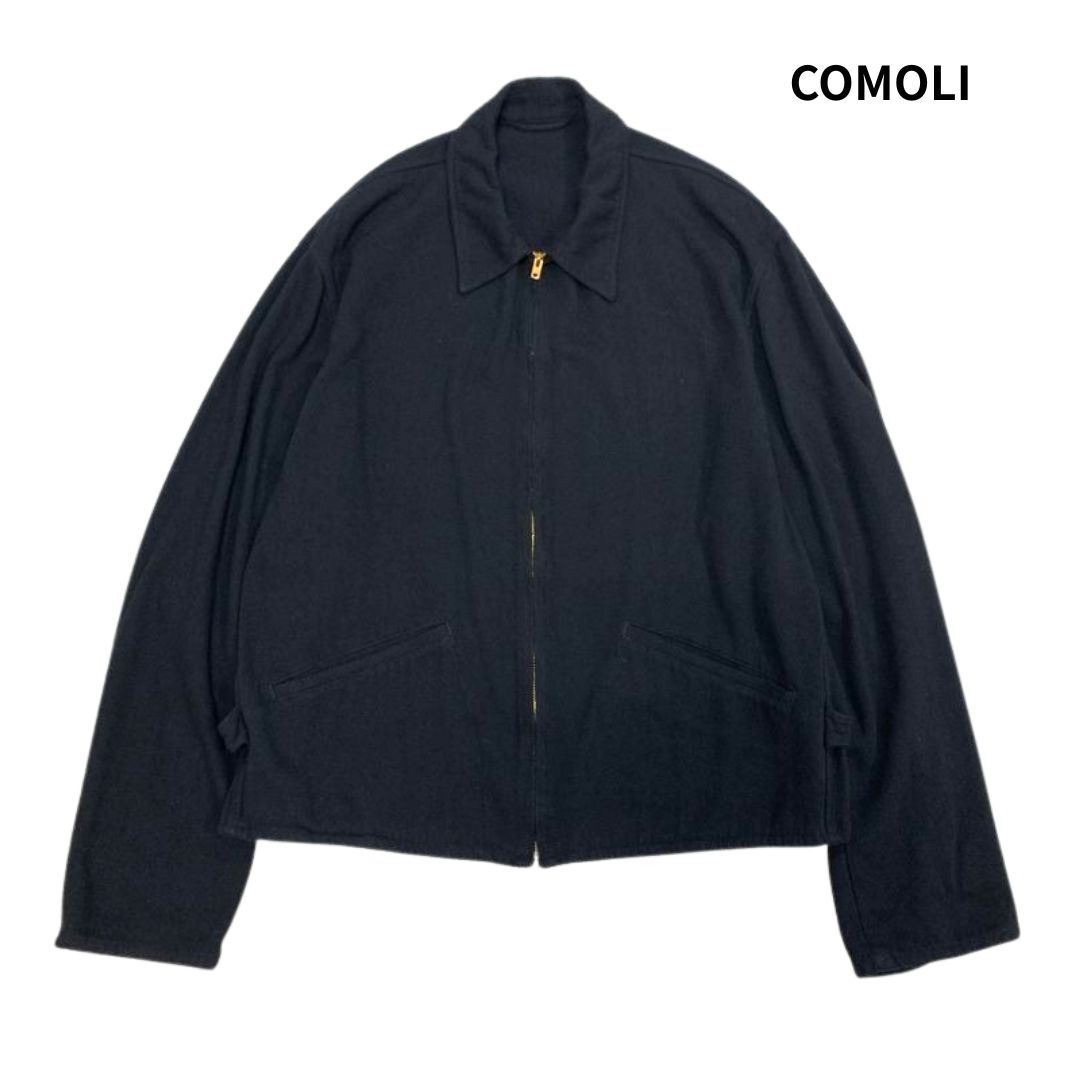 【美品】25SS COMOLI コモリ Silk Nep Zip Jacket シルクネップ ジップショートジャケット B01-01003 ブラック size:3/ブルゾン ジャケット拍卖