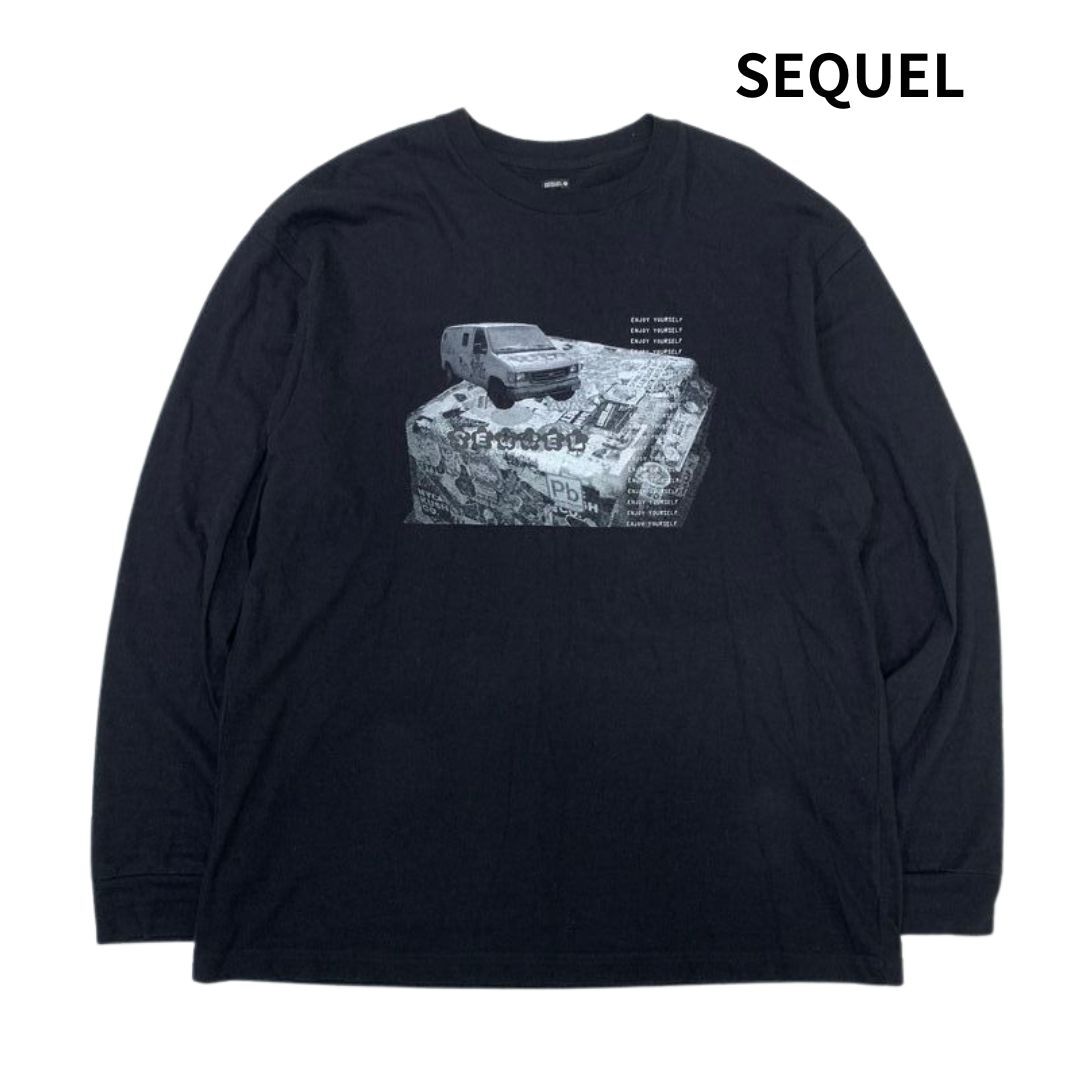 SEQUEL シークエル 2022SS ENJOY YOURSELF L/S TEE ロングスリーブ Tシャツ ブラック size:L/長袖 カットソー ロンT トップス ロンTシャツ 拍卖