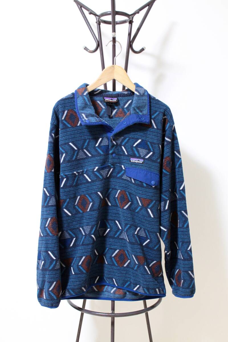 PATAGONIA SYNCHILLA SNAP T-SHIRT / 美品 パタゴニア シンチラ ネイティブ柄 総柄 スナップ Tシャツ / ブルズアイ ミネハハ グリセード拍卖