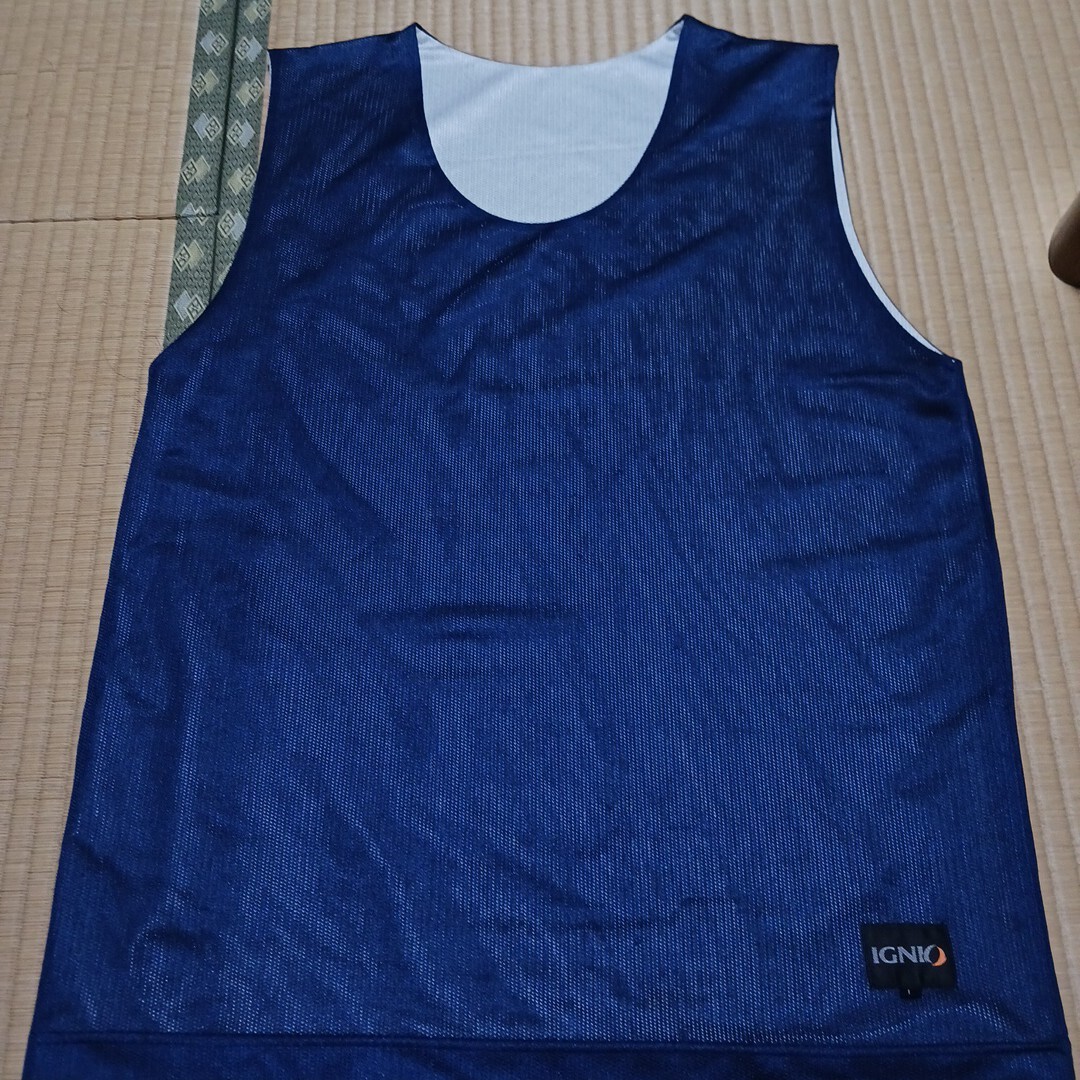 バスケットボール リバーシブル タンクトップ IGNIO イグニオ ノースリーブ Lサイズ ホワイト ネイビー拍卖