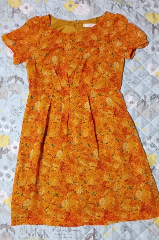 any sis 花柄 ミニワンピース オレンジ サイズ3拍卖