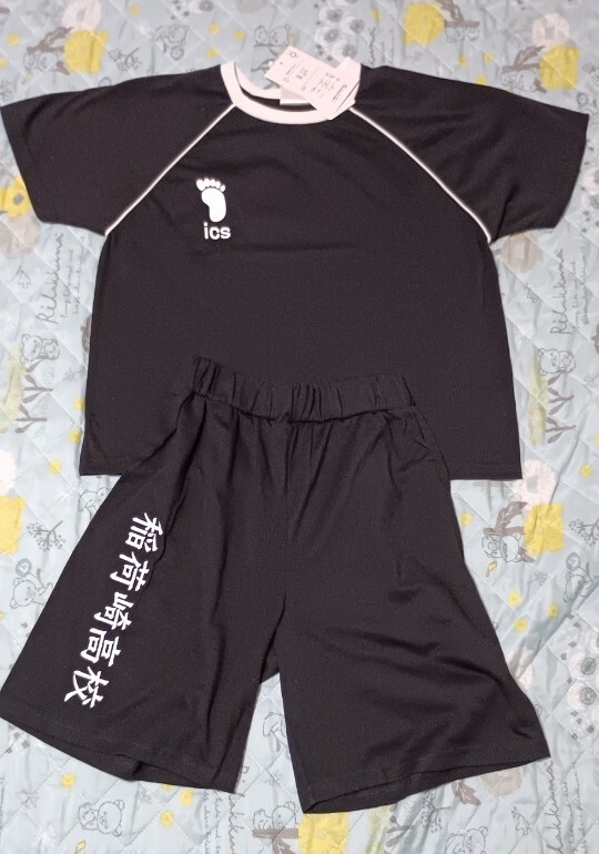 ハイキュー!! 稲荷崎 バックプリント半袖上下セット 150㎝ 黒拍卖