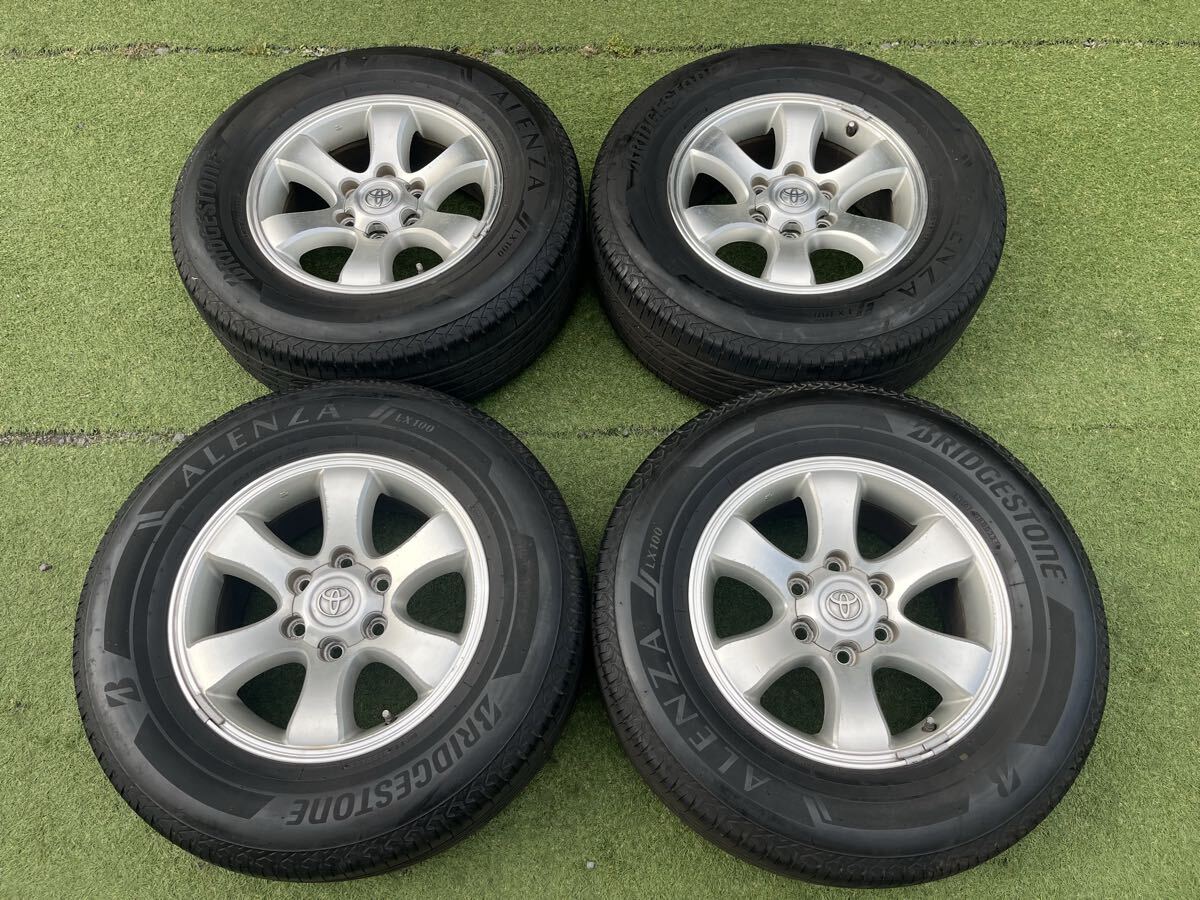 ランドクルーザープラド120系 純正アルミホイール 17インチ×7.5J ET+30 6穴 PCD139.7/ブリヂストン ALENZA LX100 265/65R17 バリ山 4本拍卖
