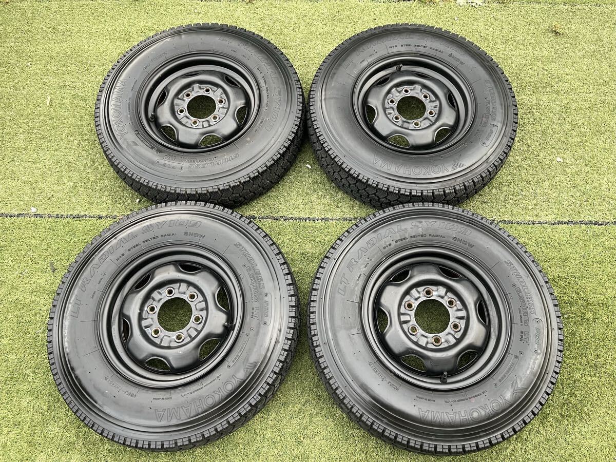 日産 純正スチールホイール 15インチ×5.5J 6H PCD139.7/ヨコハマ スタッドレスタイヤ 6.50 R15 4本セット ダットサントラック テラノ等拍卖