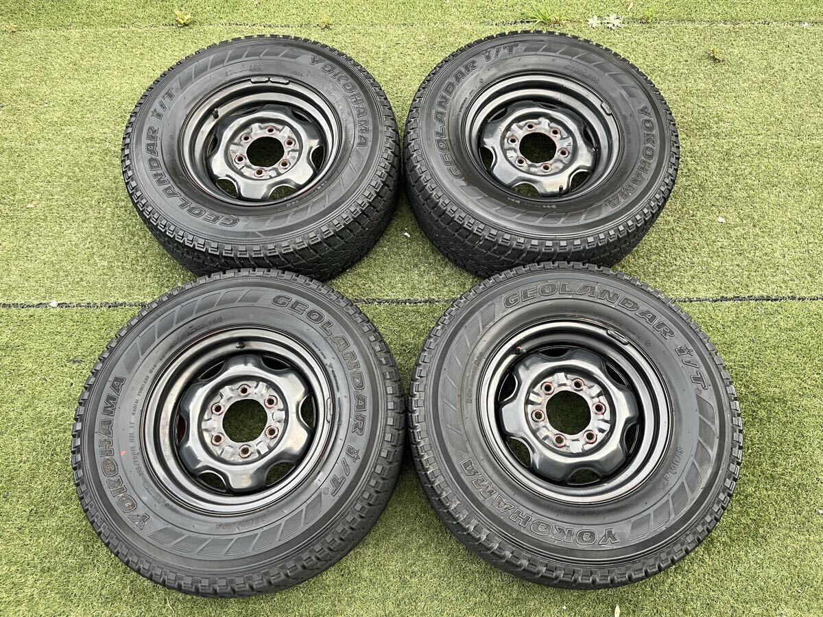 日産 純正スチールホイール 15インチ×7J 6H PCD139.7/ヨコハマ スタッドレスタイヤ 255/70R15 4本セット ダットサントラック テラノ等拍卖