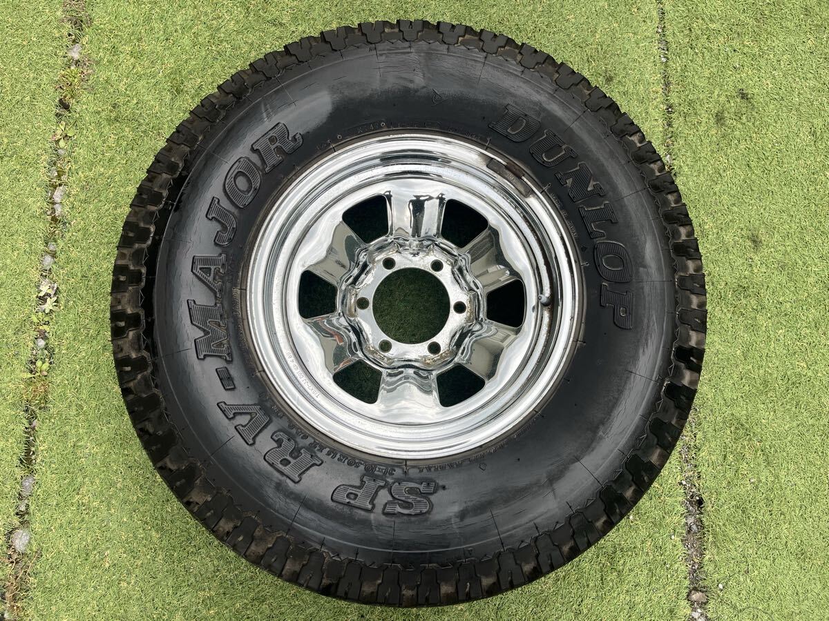ランドクルーザー60 純正メッキスチールホイール 15インチ×7J 6穴 PCD139.7/ダンロップ 31×10.5R15 1本のみ スペアタイヤ等に!拍卖