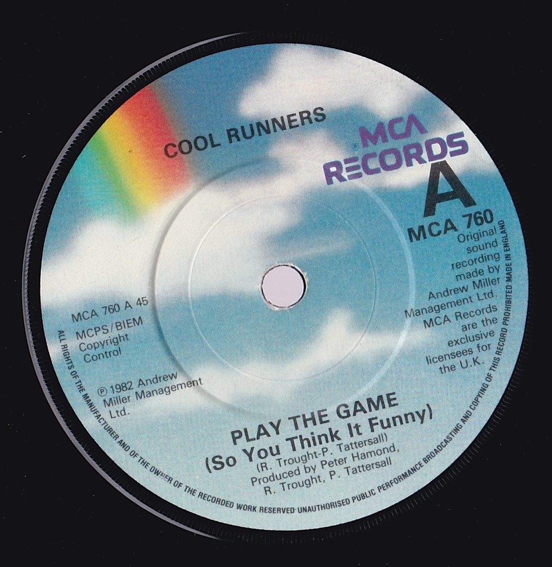ダンクラ7inch・45★COOL RUNNERS / Play the game(so you think it funny) / Hawaian dream★U.K.盤 MCA★拍卖