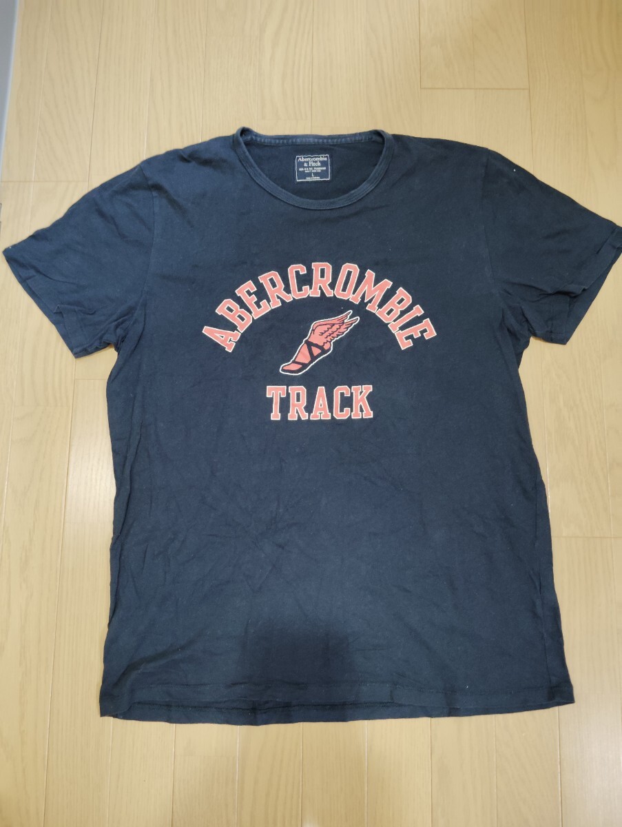 Abercrombie&Fitchアバクロ” 《ヴィンテージ風プリントTシャツ》◆Lサイズ/ネイビー拍卖