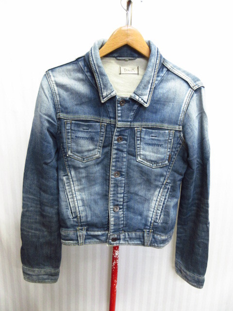 YANUK ヤヌーク スウェットデニムジャケット SIZE S インディゴスウェットジャケット トラックジャケット ジャンパー ブルゾン08293拍卖