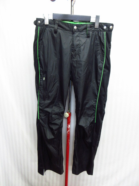 アディダスゴルフ レインパンツ メンズ79 黒緑 レインウエア 雨具 ナイロンパンツ ウインドブレーカー ゴルフウエア ゴルフパンツ 09032拍卖