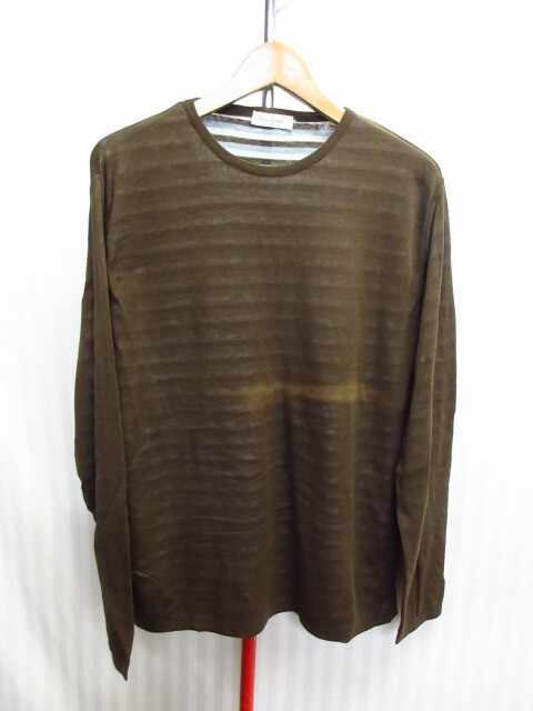 エルメネジルドゼニア イタリア製ニット メンズ48 茶系 ブラウンニット ニットカットソー ニットセーター ニットトレーナー 09053拍卖