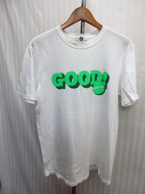 GOOD ENOUGH グッドイナフ 白Tシャツ メンズ3 L クルーネック 半袖カットソー ロゴTシャツ 半袖シャツ 09092拍卖