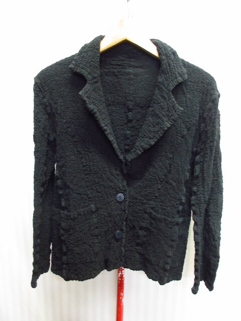 イッセイミヤケ me ISSEY MIYAKE カリフラワージャケット ストレッチジャケット ブレザー 黒 ブルゾン ジャンパー 09122拍卖