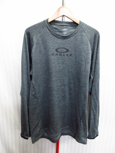 OAKLEY オークリー 長袖ウエア メンズXL LL インナーシャツ アンダーシャツ 速乾スポーツシャツ ビッグロゴ長袖Tシャツ 09121拍卖