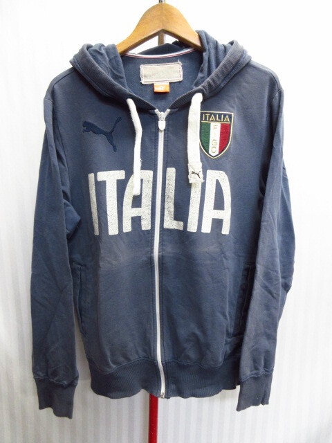 プーマ サッカーイタリア代表 ジップパーカー メンズM スウェットジャージトップ ユニフォーム フーディー フーデッドトレーナー09194拍卖