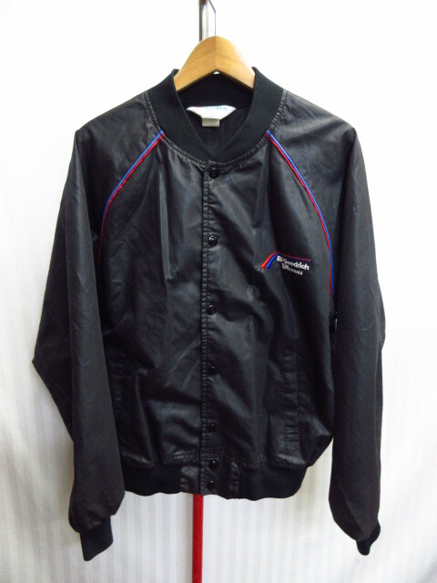 USA製 BF GOODRICH 80s90sヴィンテージ レーシングジャケット メンズUS L XLサイズ 黒 スタジャン ウインドブレーカー ジャージ09232拍卖