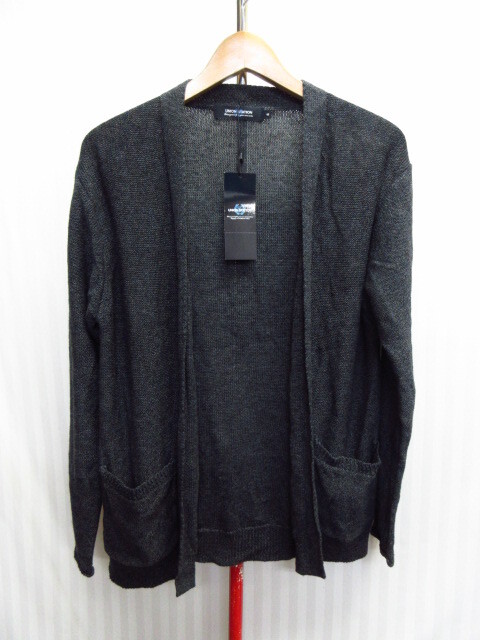 未使用 ユニオンステーション リネン使用カーディガン メンズS グレー系 リネンジャケット サマーニット ニットジャケット セーター09241拍卖