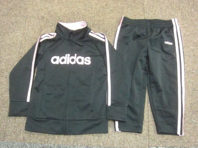 アディダス ジャージ上下セットアップ SIZE24 1.2歳向け 黒ピンク キッズ 子供 ベビー服 トラックジャケット&ジャージパンツ 09200拍卖