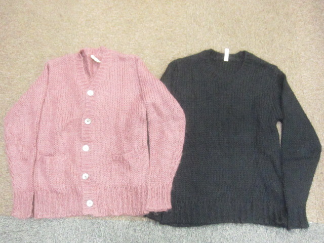 アーバンリサーチ セーター 2枚セット メンズ40 L XL 黒ピンク系 ウールニットカーディガン ウールセーター トレーナー ジャケット09209拍卖