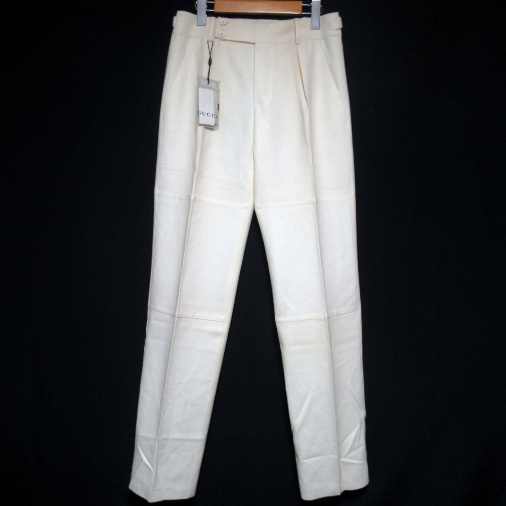 未使用 GUCCI グッチ トムフォード期 ウール スラックスパンツ サイズ40 オフホワイト拍卖