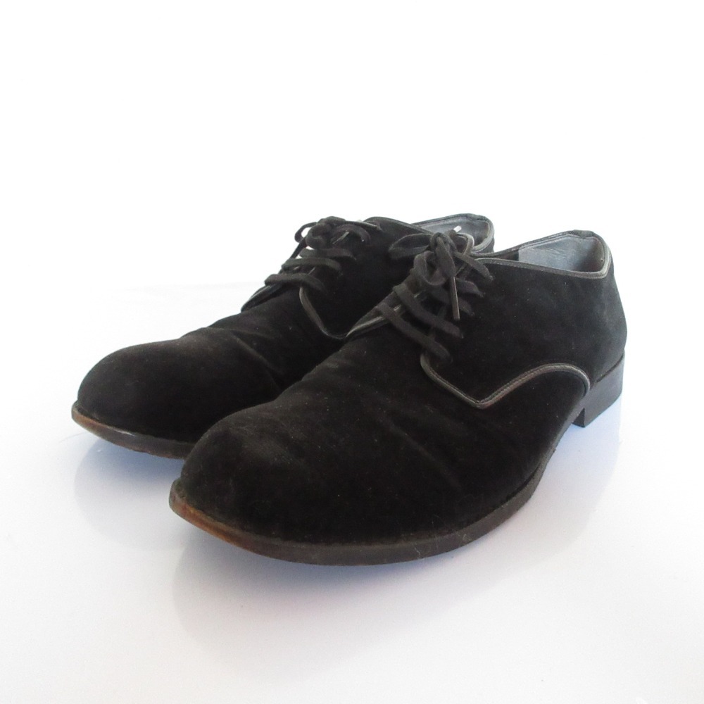 美品 robe de chambre COMME des GARCONS ローブドシャンブル コムデギャルソン ベロアシューズ 25cm ブラック拍卖