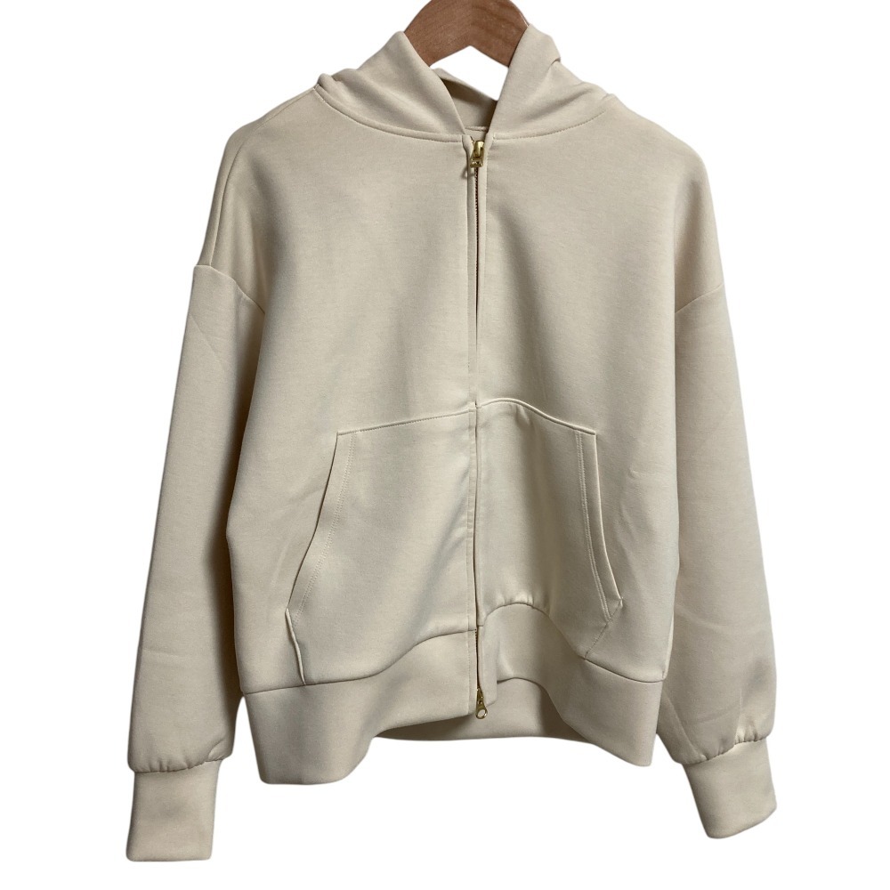 美品 24AW UNFILO アンフィーロ BEAUTY FORM JERSEY ZIPパーカー Sサイズ ベージュ拍卖