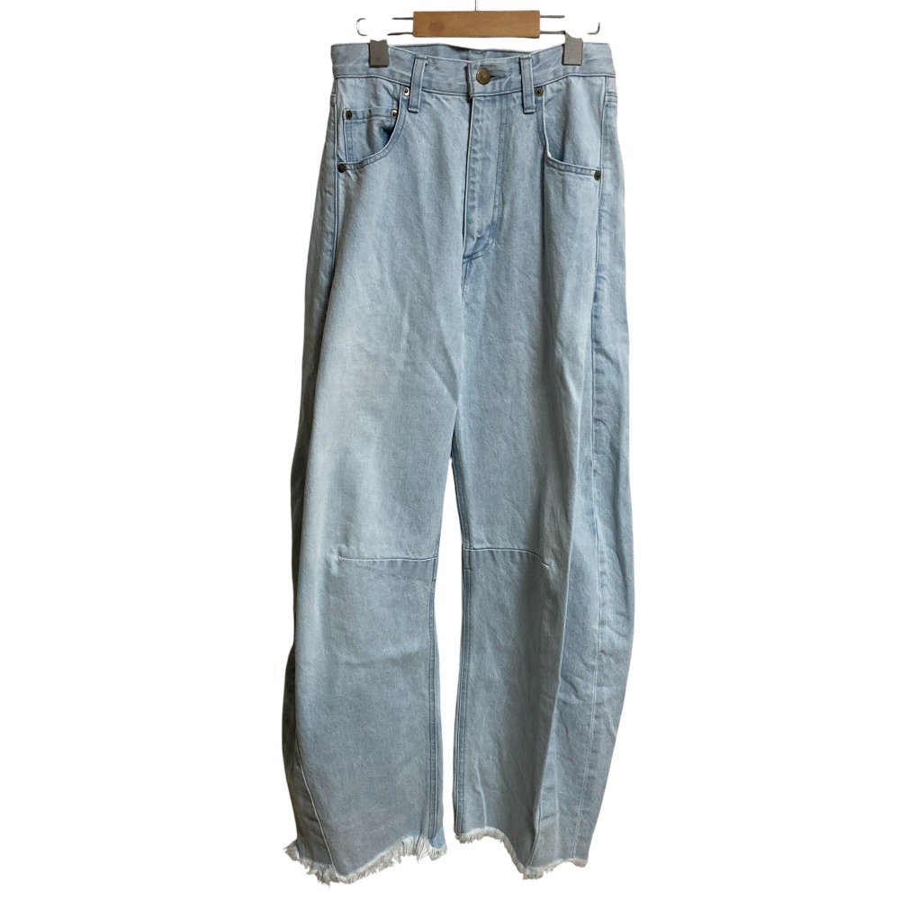 美品 Gypsohila ジプソフィア Curvy Denim カットオフ カーブ デニムパンツ ジーンズ GPST-301 サイズ36 ライトブルー拍卖
