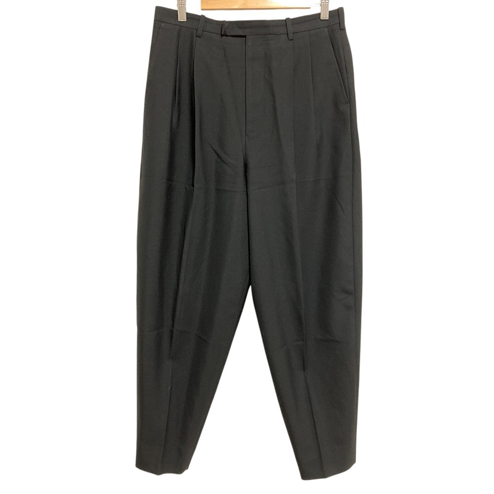 良品 LAD MUSICIAN ラッドミュージシャン 2TUCK TAPERED WIDE SLACKS テーパード パンツ スラックス サイズ44 ブラック拍卖