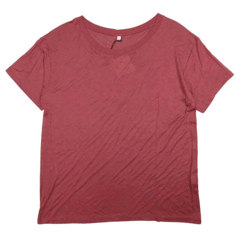 新品同様 BASERANGE ベースレンジ バンブーリヨセル Tシャツ カットソー プルオーバー 半袖 ルーズシルエット XS ボルドー拍卖