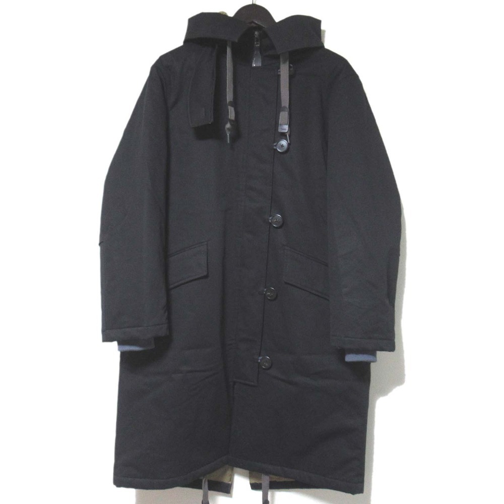 美品 22AW Theory Project セオリープロジェクト TRENCH COTTON WC05 N-3B パデッド モッズコート Sサイズ ブラック拍卖