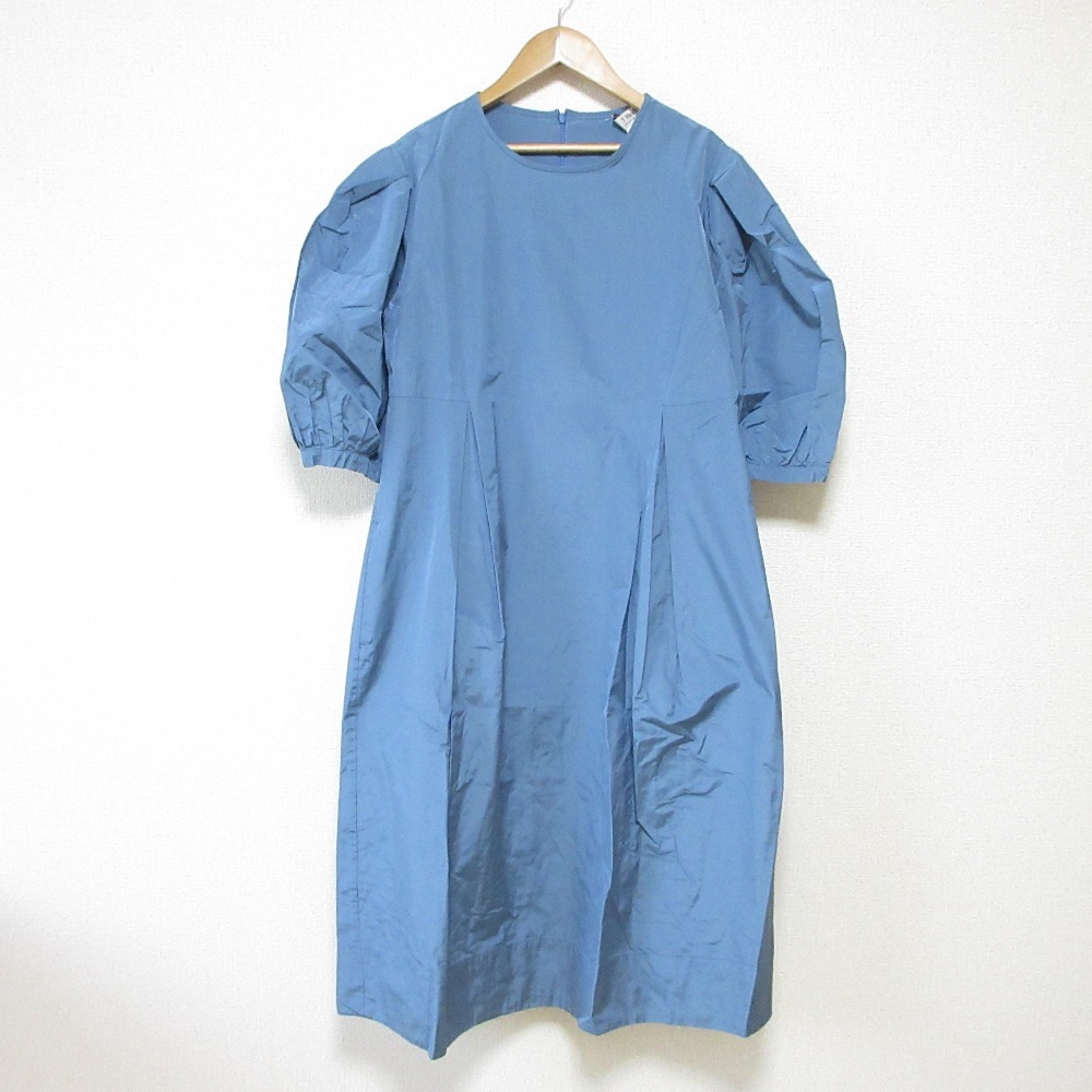 美品 'S MaxMara エスマックスマーラ パフスリーブ 五分袖 ロングワンピース 42 ブルー拍卖