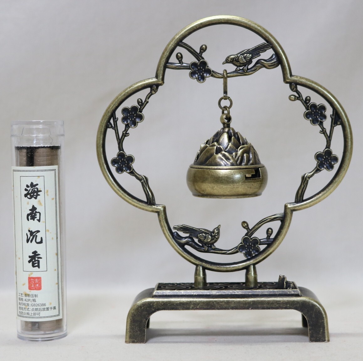 香炉 花鳥吊香炉と唐土香のセット    DY03拍卖