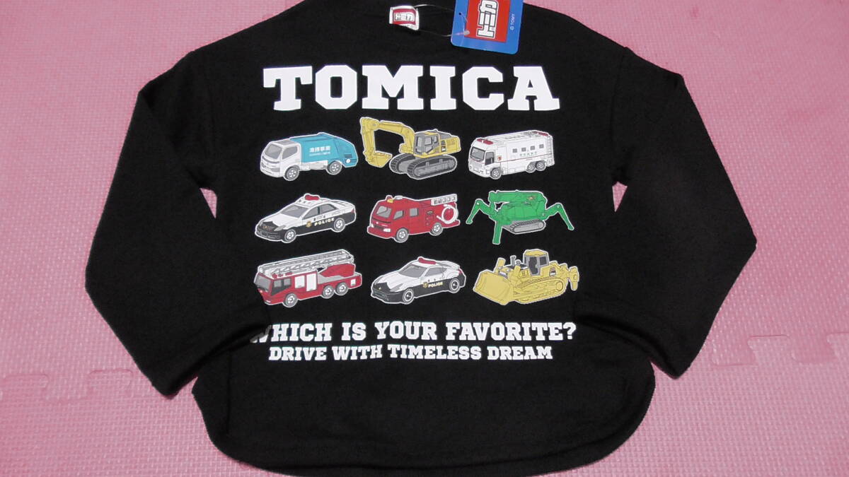 新品 100 トミカ 長袖トレーナー パトカー 消防車 救急車 パワーショベル ブルドーザー 清掃車 かにクレーン 男の子 秋物 95~ 送料無料拍卖