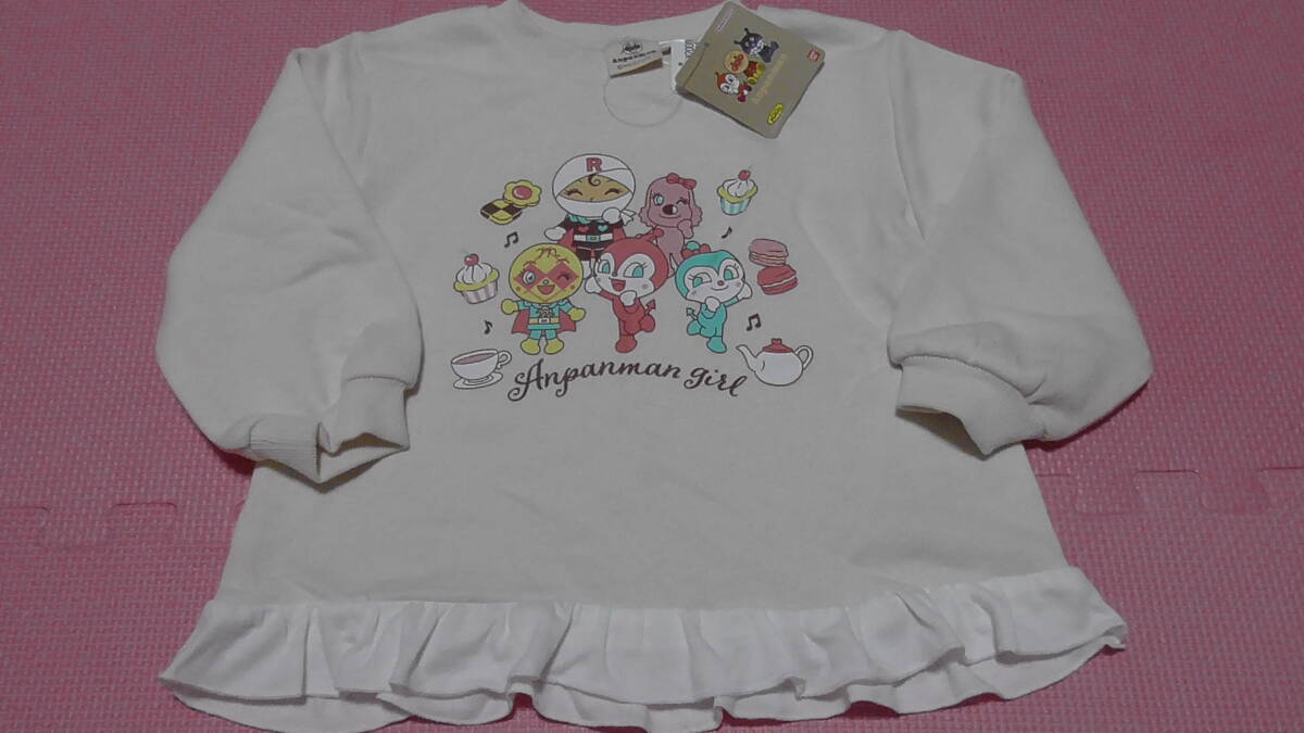 新品 100 ドキンちゃん 長袖トレーナー コキンちゃん メロンパンナ レアチーズちゃん アンパンマン 双子 姉妹 女の子 秋物 95~ 送料無料拍卖