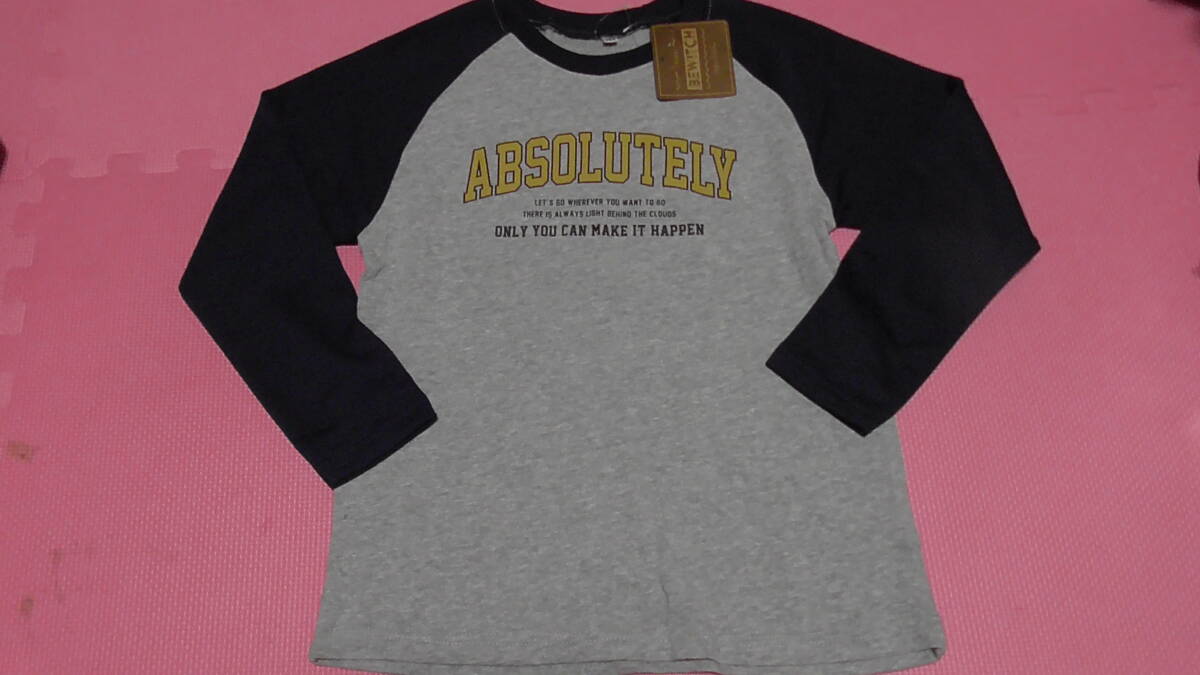 新品 140 長袖トレーナー 紺 グレー 英字カレッジロゴプリント スウェットシャツ 裏起毛 やや薄手 小学生 男の子 秋物 冬物 130〜 送料無料拍卖