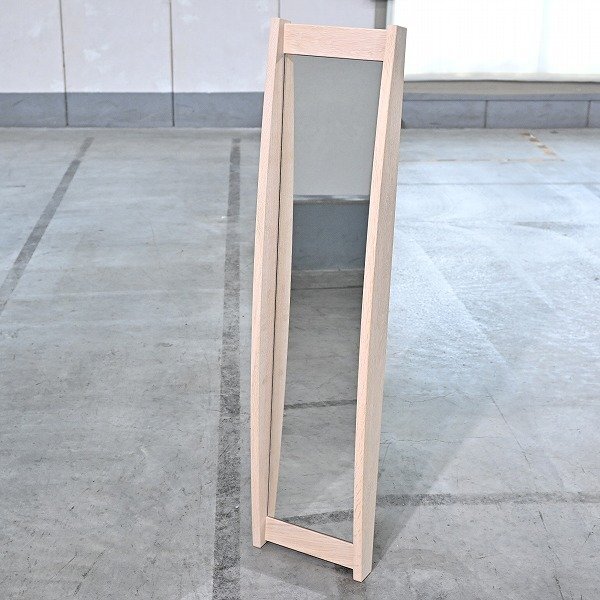 展示品 大雪木工 3万「ノールリス」ミラー オーク無垢材 壁掛け 立て スタンド ウォール 鏡 小物 北海道 旭川 横 北欧風_カリモク ACTUS拍卖