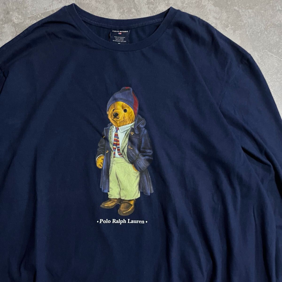 ポロベア ポロスポーツ ロンT 長袖 ラルフローレン Tシャツ XL ネイビー拍卖
