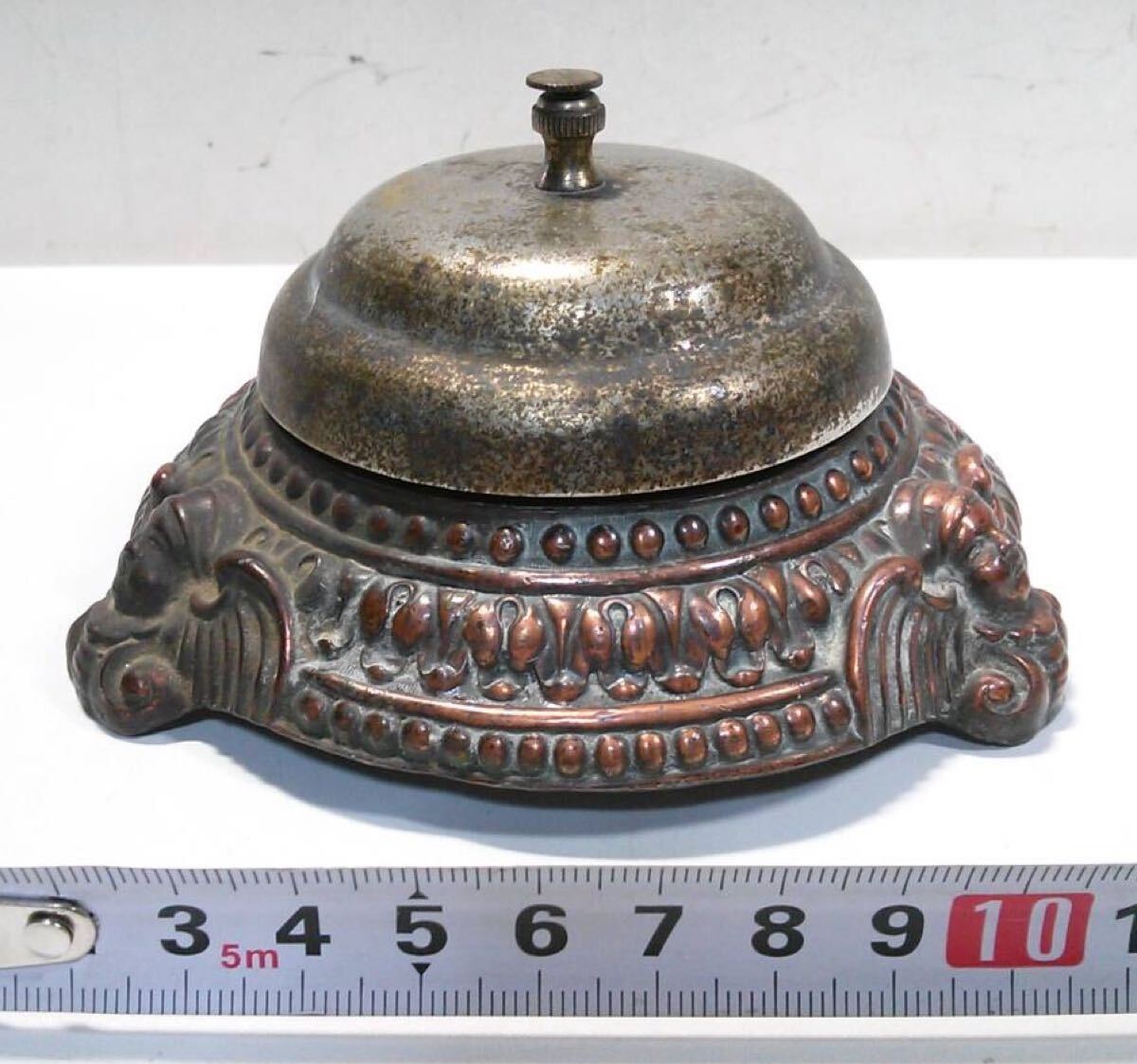 ◆ビンテージ卓上ベル◆ブラスベル◆エンジェル模様◆真鍮製◆フロントベル◆コールベル◆オブジェ◆アンティーク◆拍卖