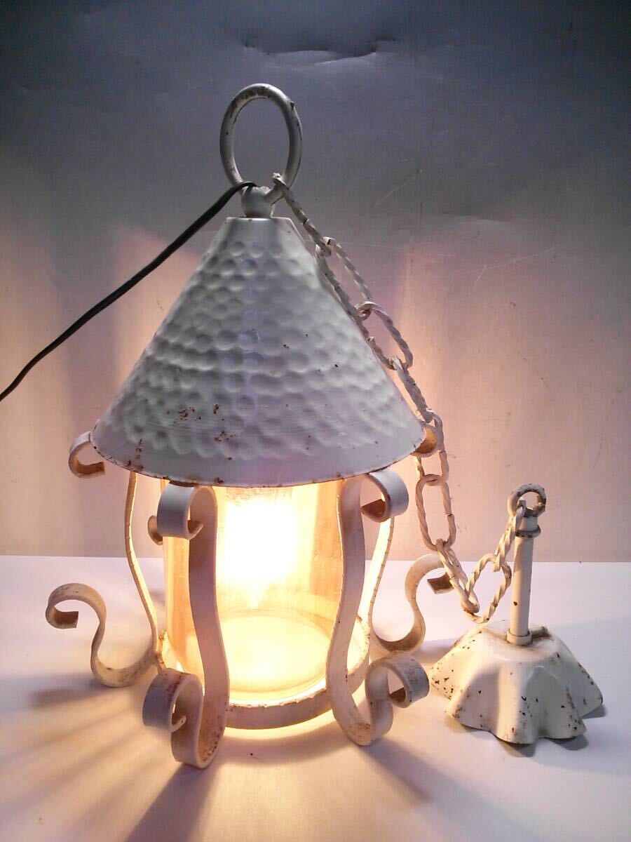 ◆昭和レトロ◆天吊照明◆ペンダントライト◆オレンジ色◆40w電球◆27×32センチ◆電傘◆ソケット付き◆通電確認済◆アンティーク◆拍卖