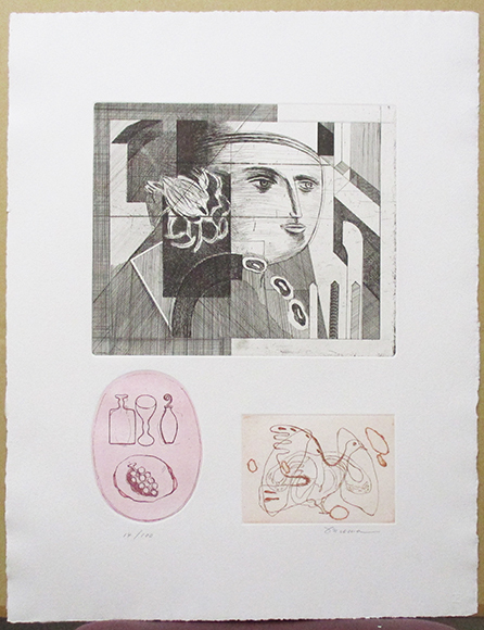 大沼映夫『虹の顔 No.1』エッチング、ドライポイント ed.14/100. 鉛筆サイン シートのみ 1991年発行拍卖