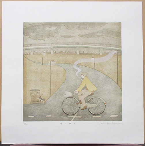 鈴木敦子『煙の行方(詩画集「午後の光」)』木版画 ed.20/23. 鉛筆サイン シートのみ 2005年制作 拍卖