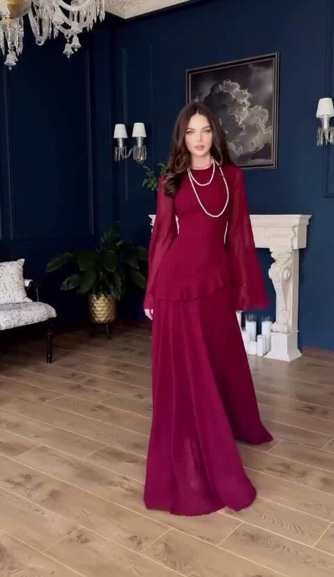 M0901 ワンピースレディース●   着心地抜群 女性 20代30代40代●    発表会dress   長袖  red拍卖
