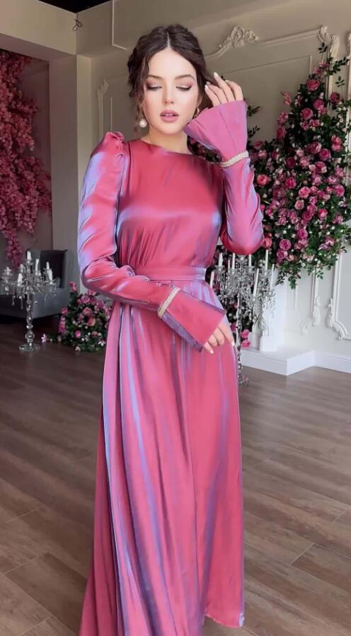 M0901 ワンピースレディース●   着心地抜群 女性 20代30代40代●   dress  長袖  ローズ拍卖